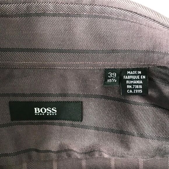 BOSS Hugo Boss plum stripe button up shirt 39/15.5 - Picture 7 of 9